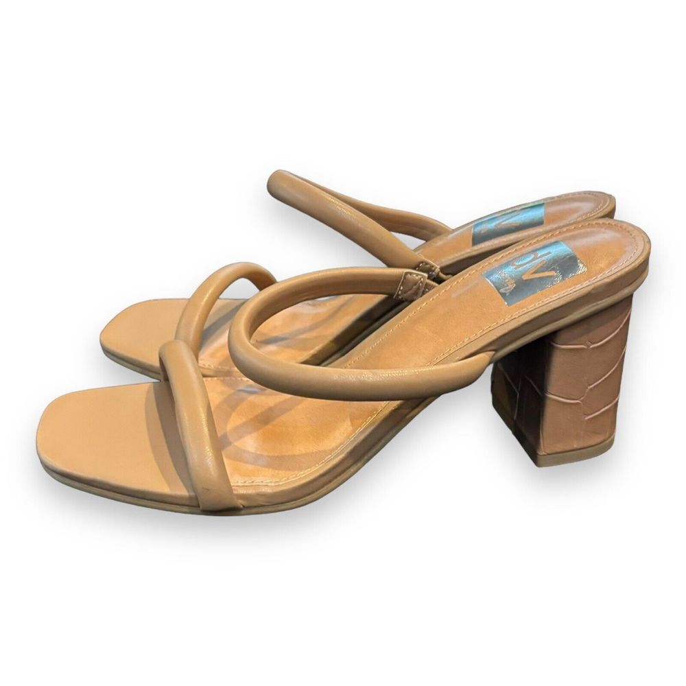 DV By Dolce Vita Womens Halsty Brown Block Heel Shoes Sz 6.5 Medium